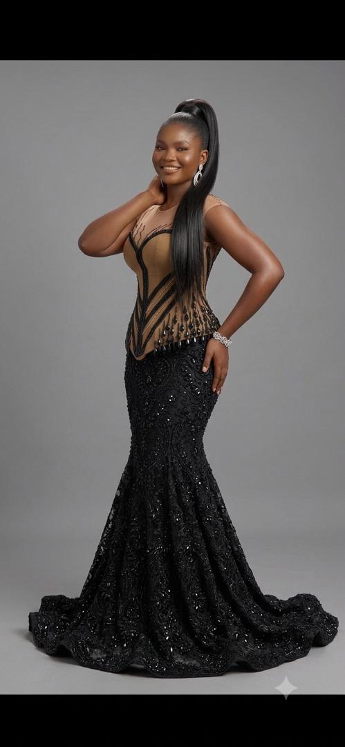 Black and gold ready to wear mermaid dress